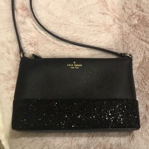 Kate Spade black glitter purse